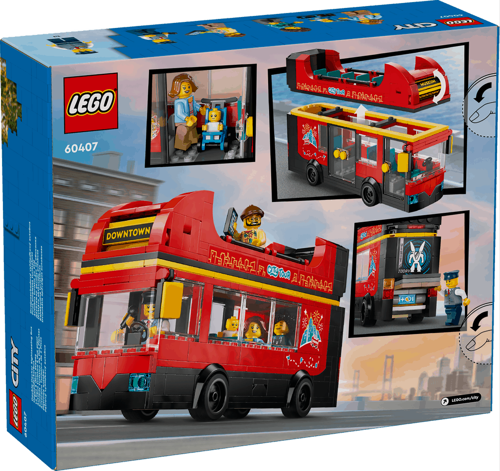 Lego City 60407 Red Double-Decker Sightseeing Bus Playset for Ages 7+