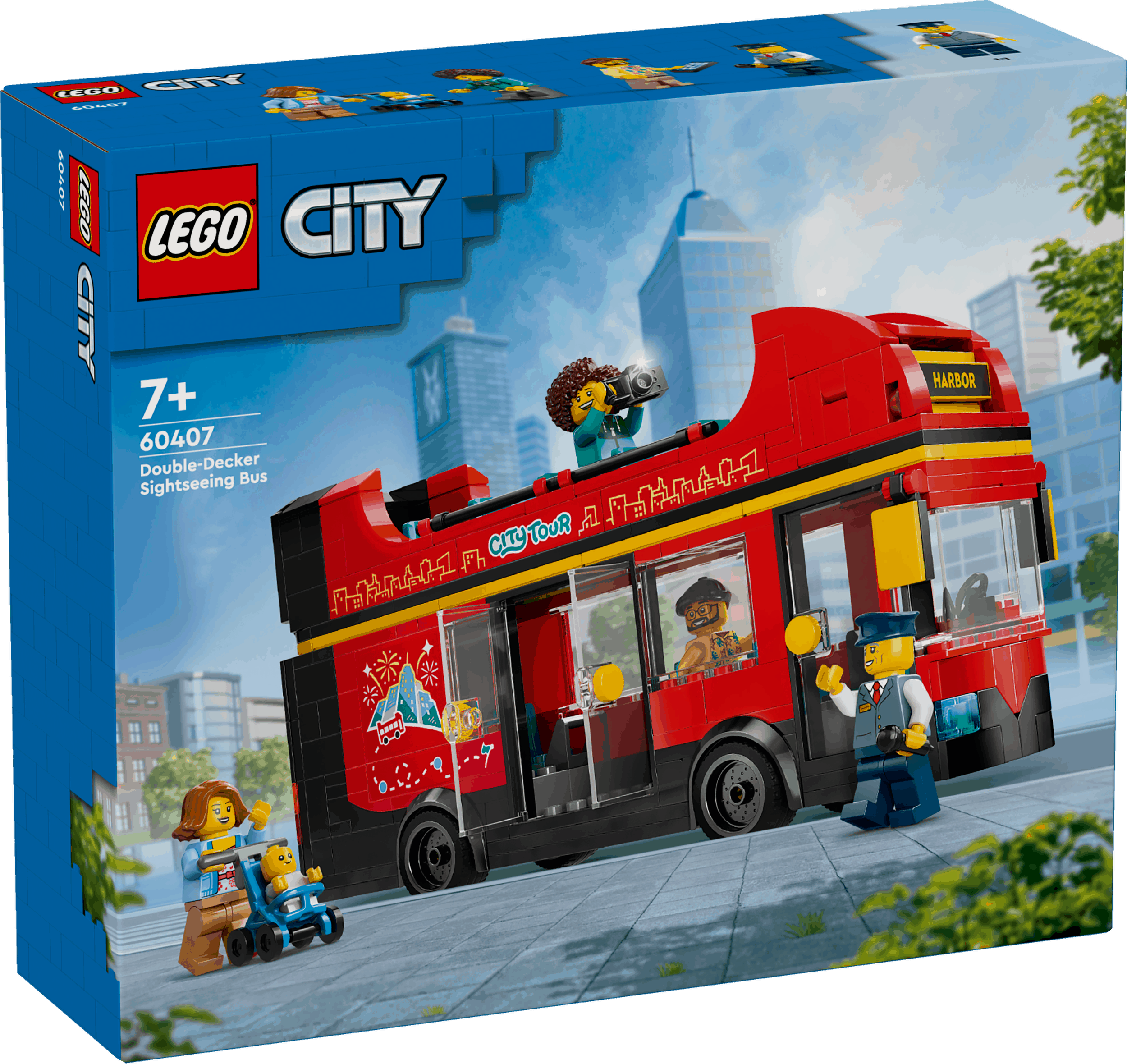 Lego City 60407 Red Double-Decker Sightseeing Bus Playset for Ages 7+