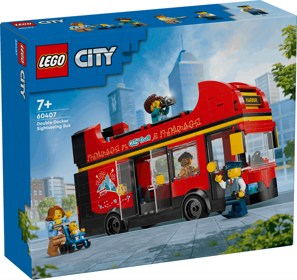 Lego City 60407 Red Double-Decker Sightseeing Bus Playset for Ages 7+