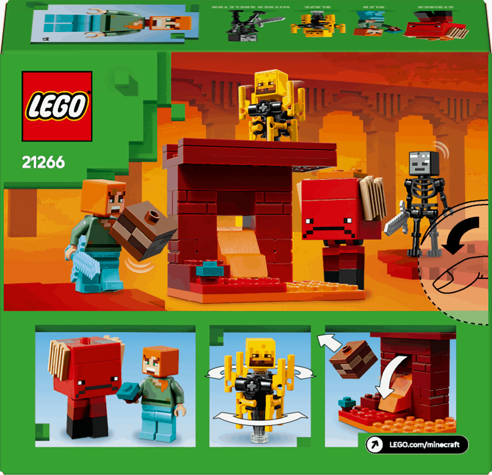 Lego Minecraft 21266 The Nether Lava Battle Playset for Ages 6 and Up