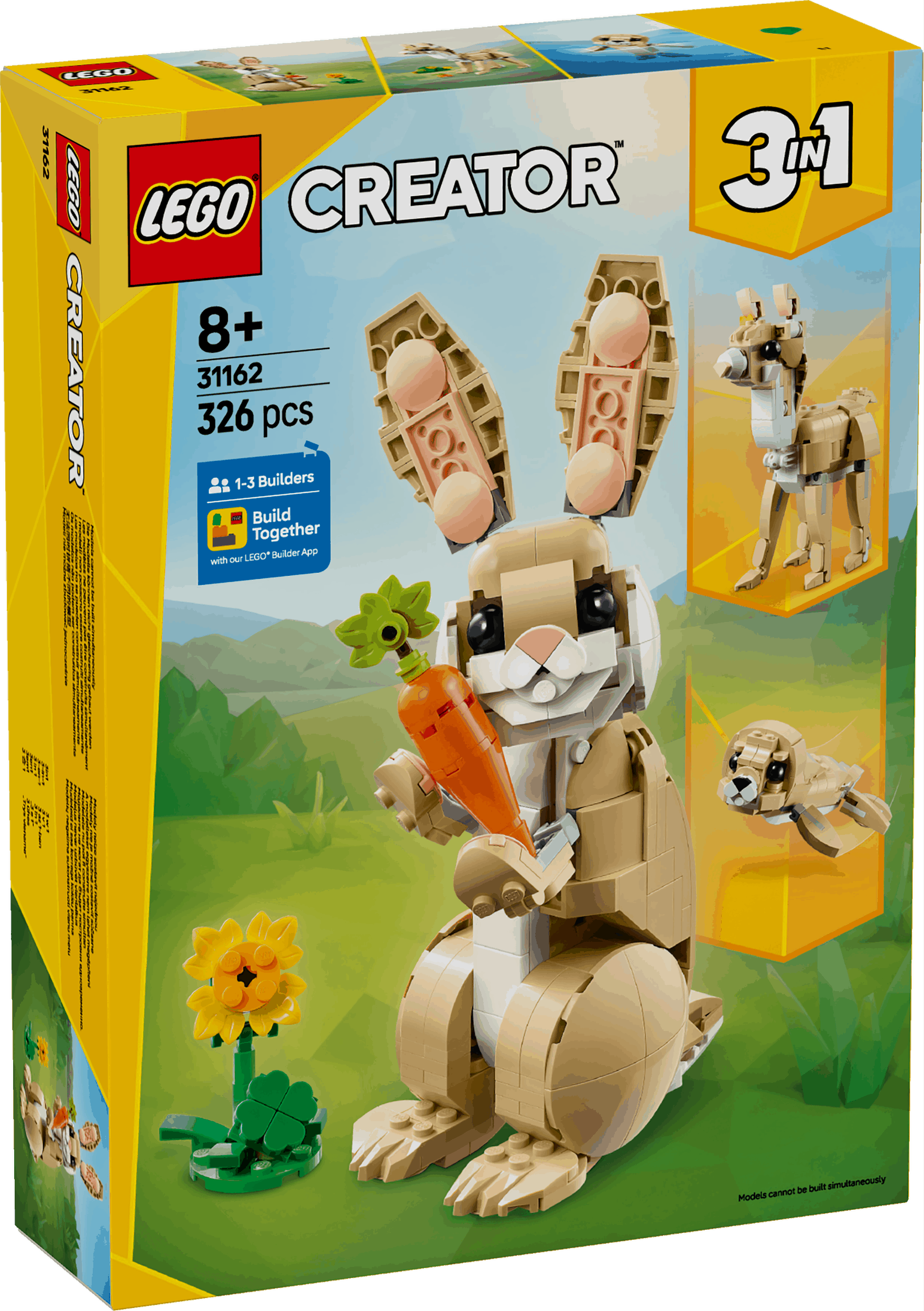 Lego Creator 3 in 1 31162 Cute Bunny Rebuildable Toy for Ages 8 and Up