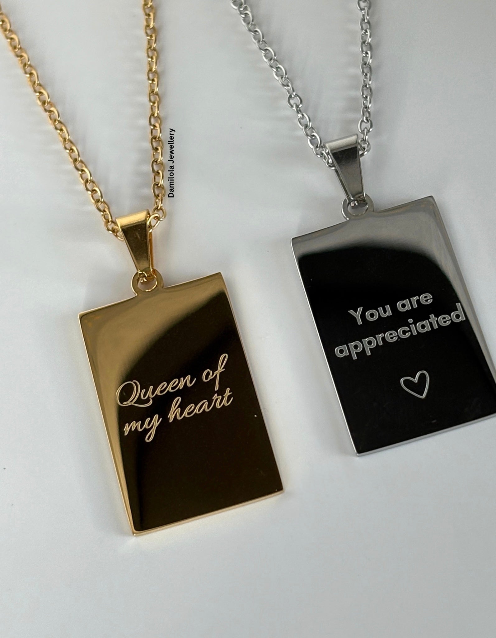 ‘Queen of my Heart’ Necklace - Gold/Silver - Double sided