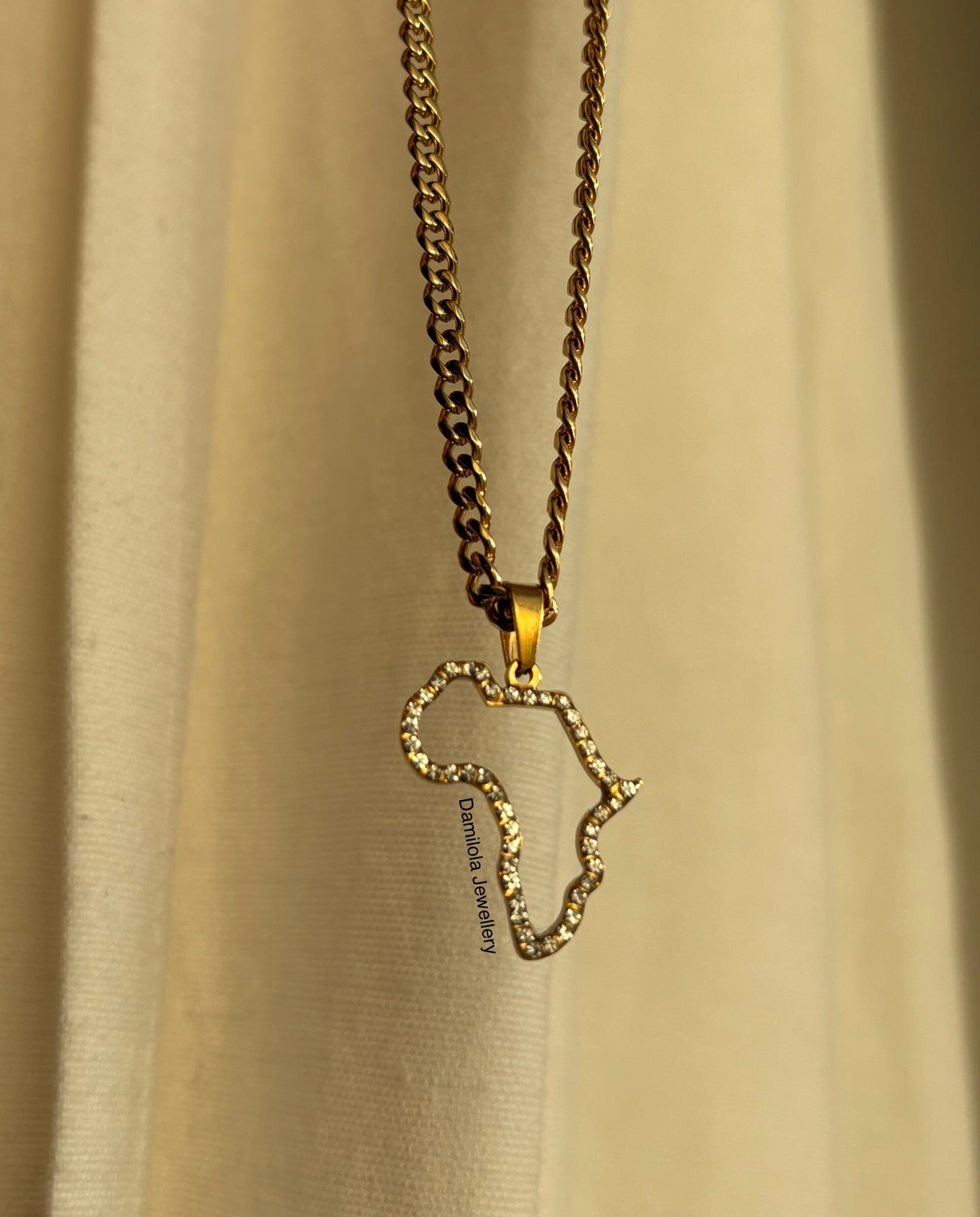 Africa ‘Atanda’ Gold Diamanté Outline Necklace - Limited Edition