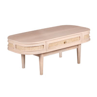 Chester Cane And Wood 1 Drawer Coffee Table