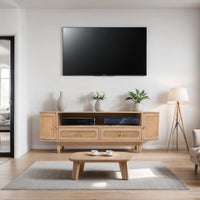 Chester Cane And Wood 2 Drawers TV Cabinet