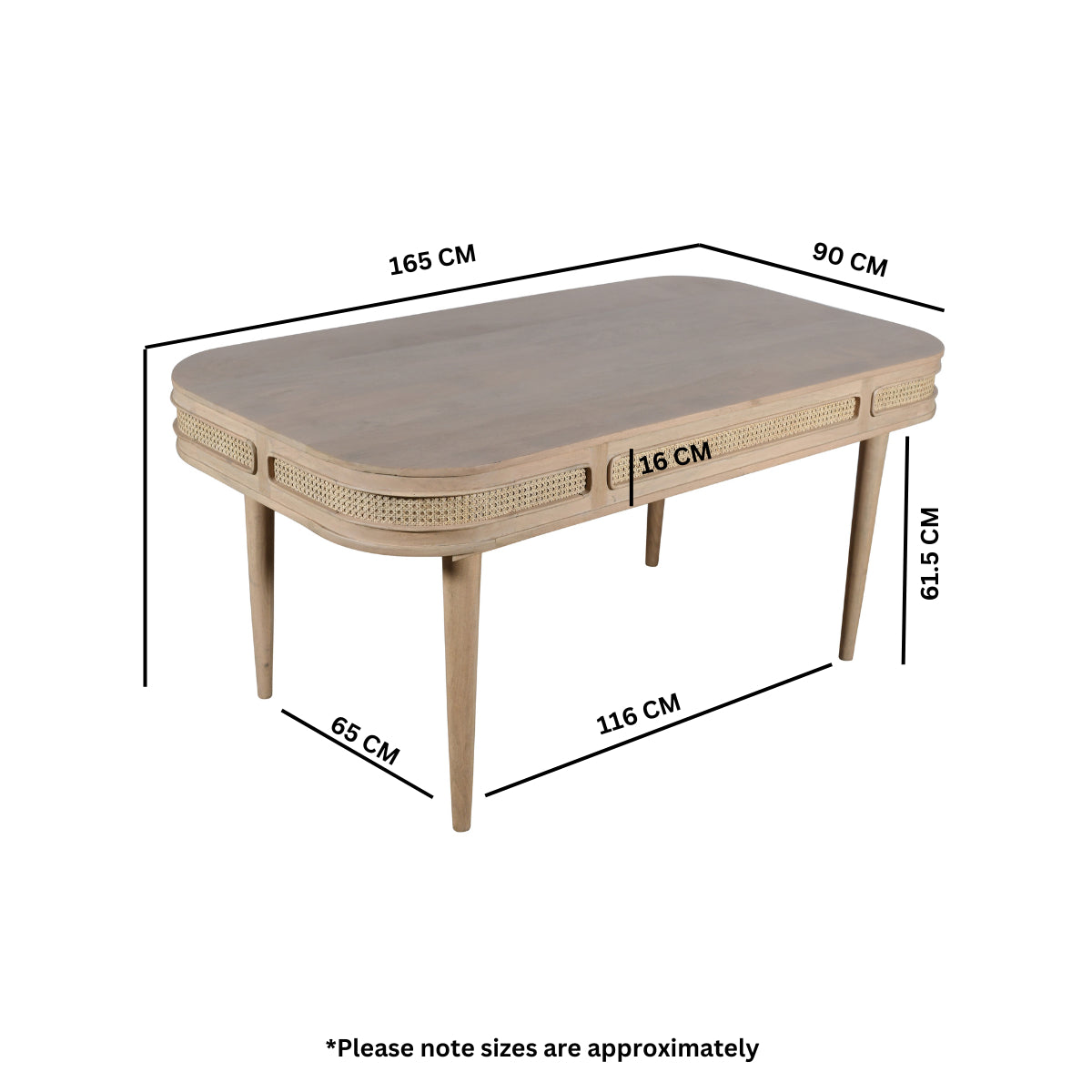 Chester Cane And Wood Dining Table