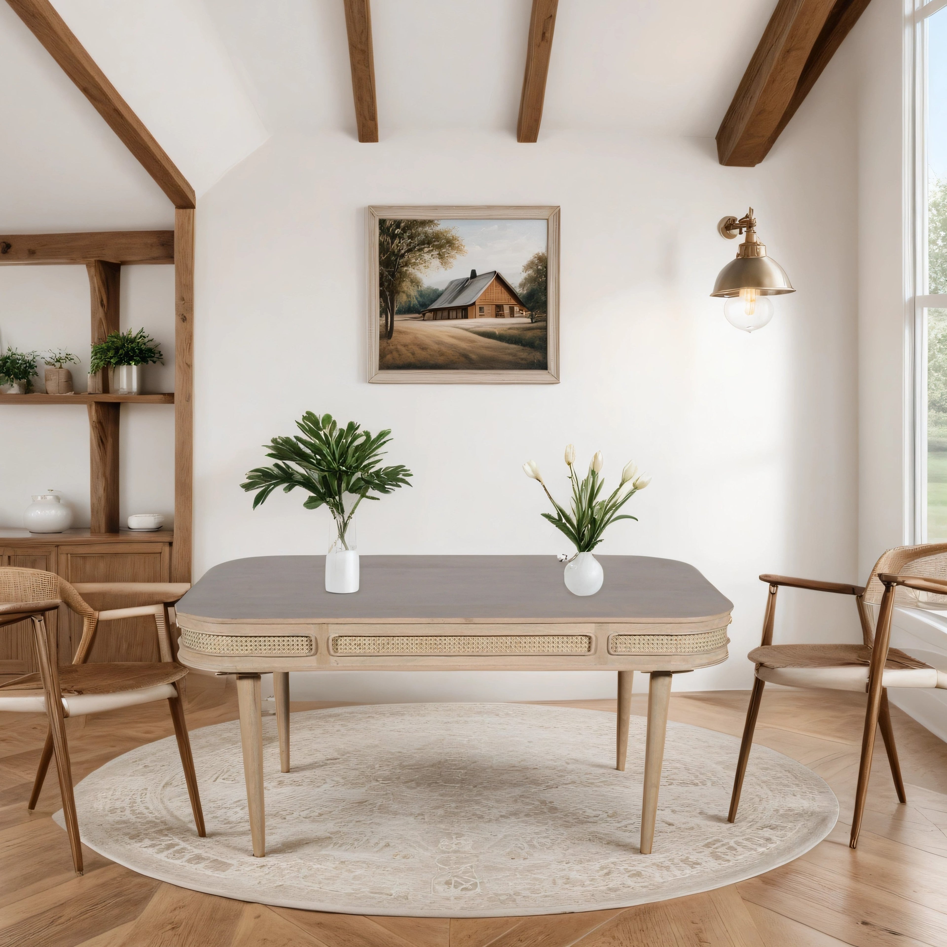 Chester Cane And Wood Dining Table