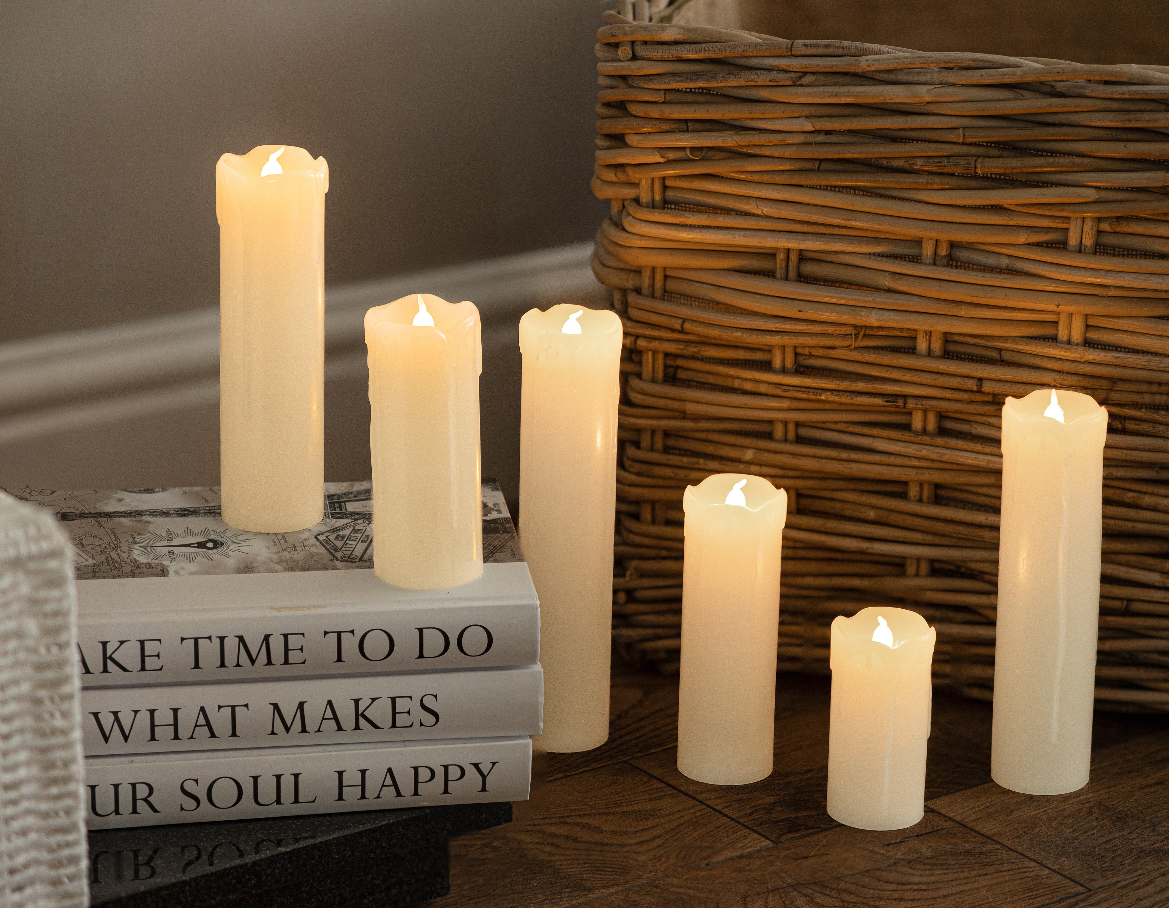 6pc Flameless LED Pillar Candles