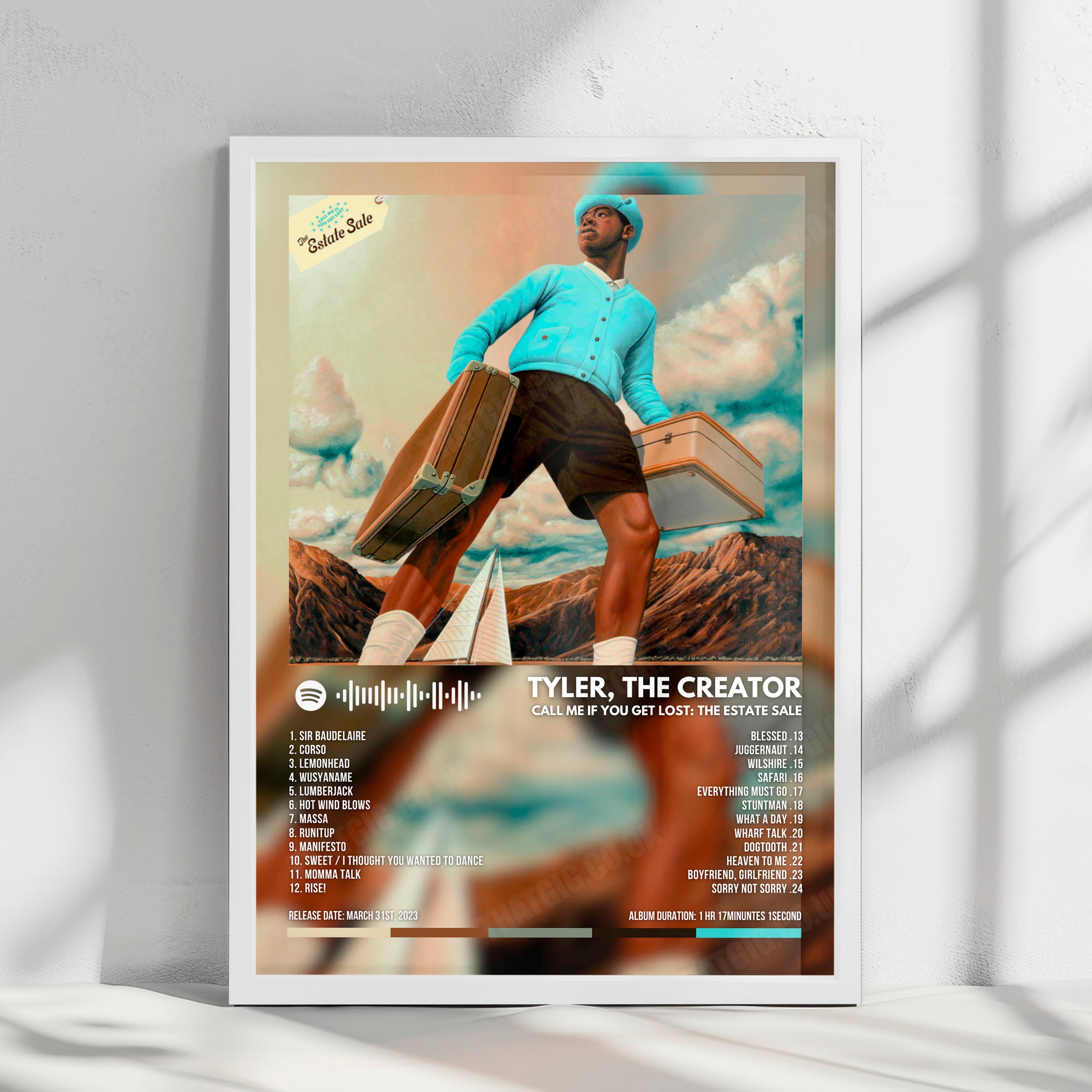 Tyler, The Creator "Call Me If You Get Lost: The Estate Sale" Album Cover Poster - with Complete Tracklist