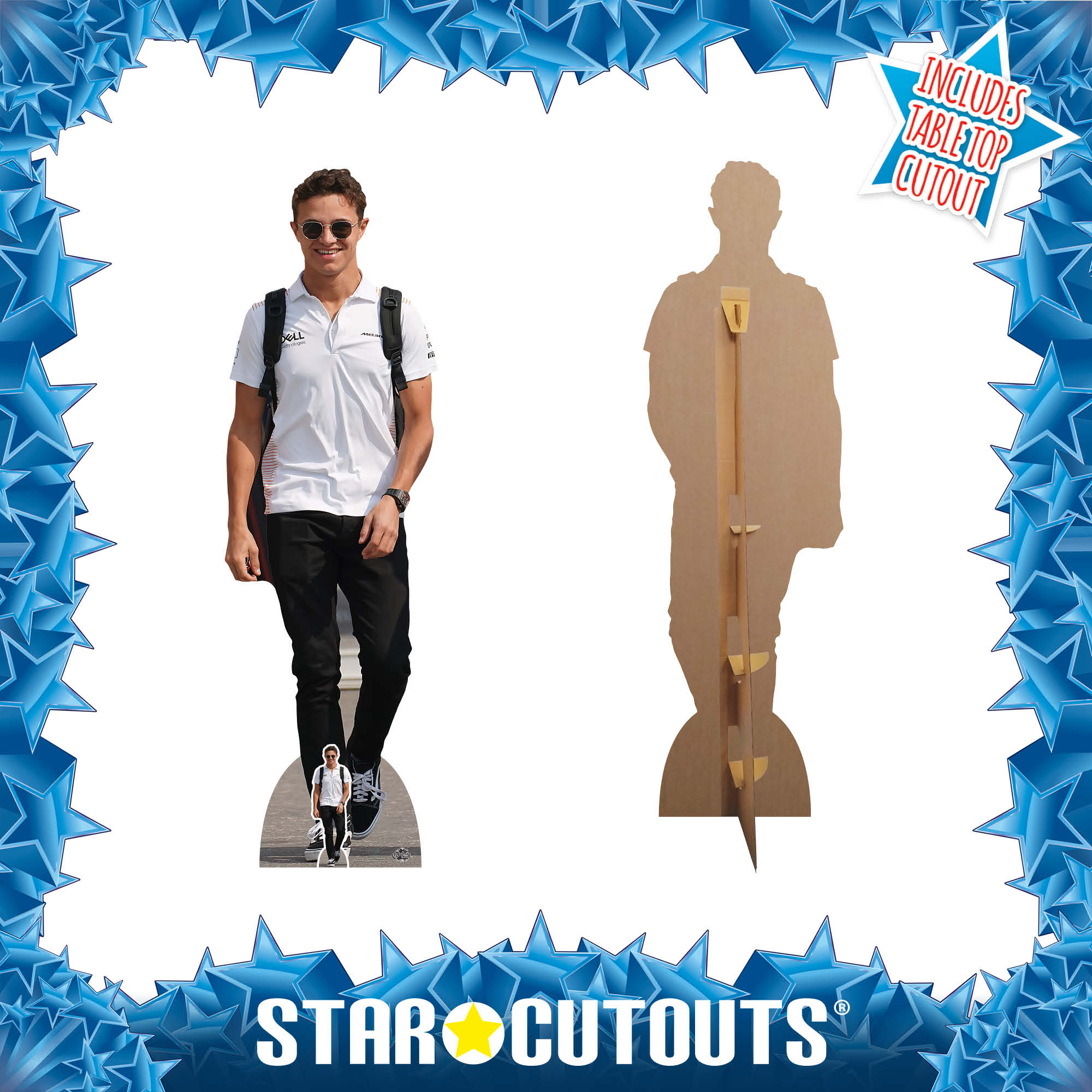 CS943 Lando Norris Motor Racing Casual Height 171cm Lifesize Cardboard Cut Out With Mini