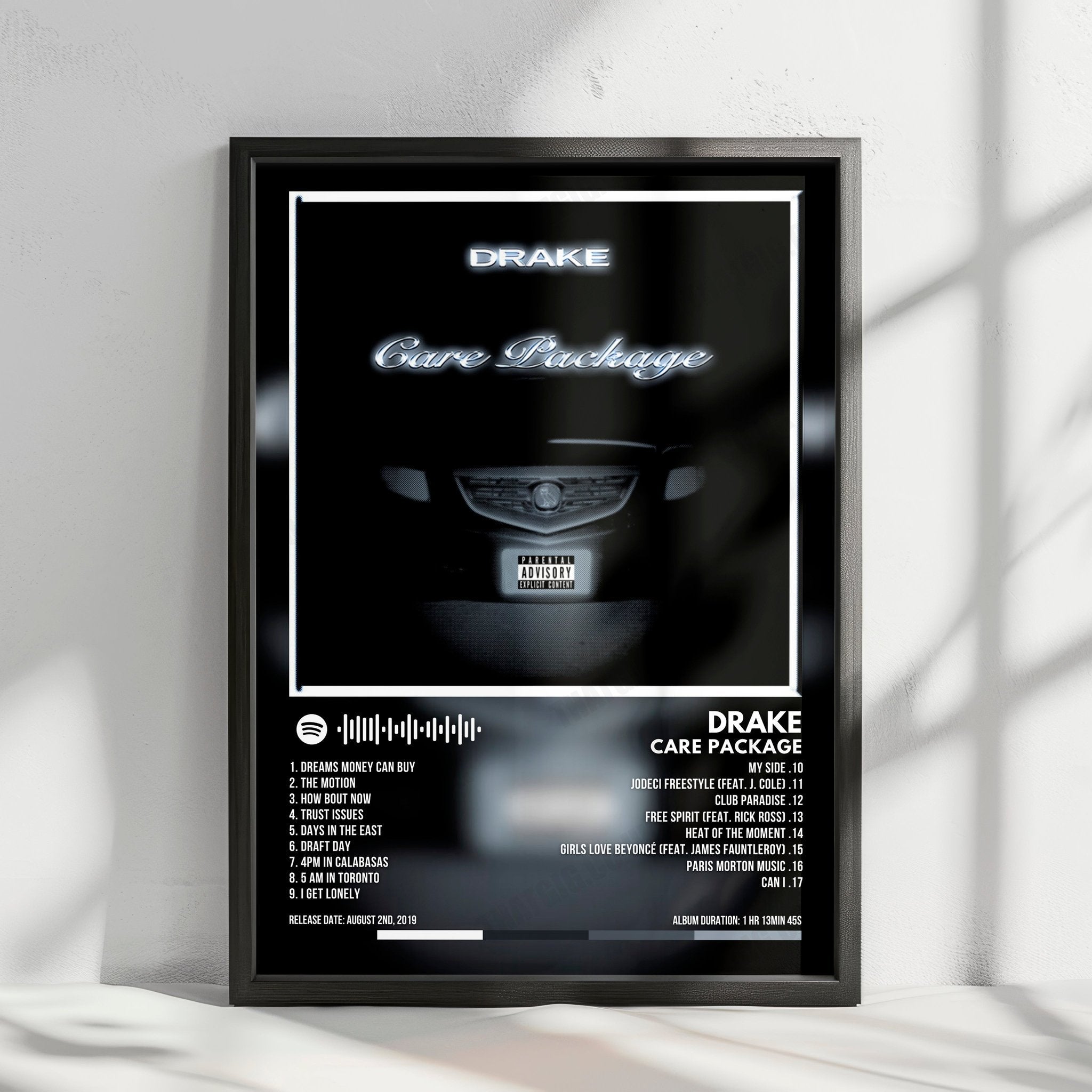 Drake "Care Package" Album Cover Poster - with Complete Tracklist