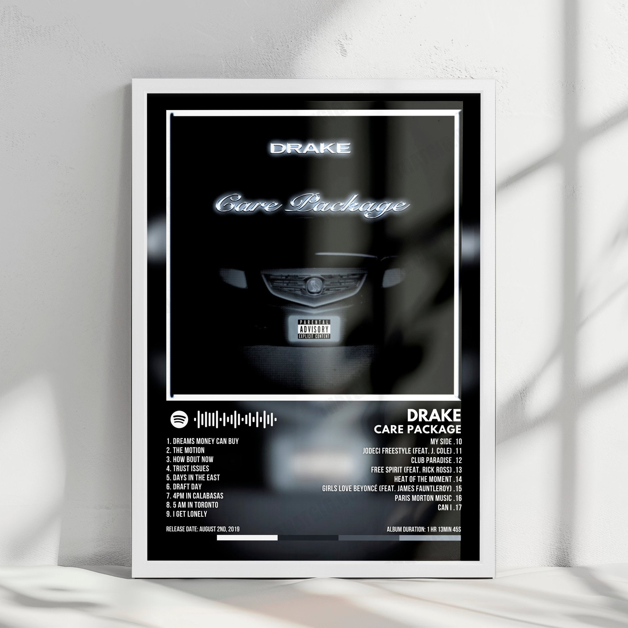 Drake "Care Package" Album Cover Poster - with Complete Tracklist