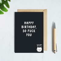 Purrfectly Cheeky Birthday Card from the Cat