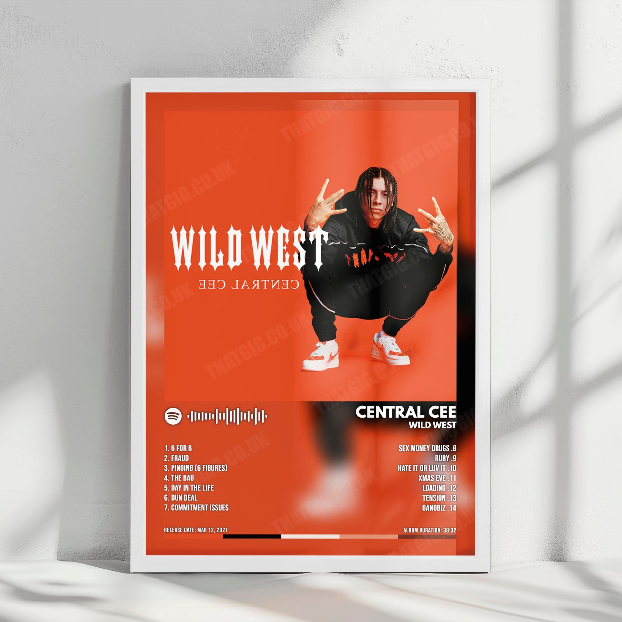Central Cee "Wild West" Album Cover Poster - with Complete Tracklist