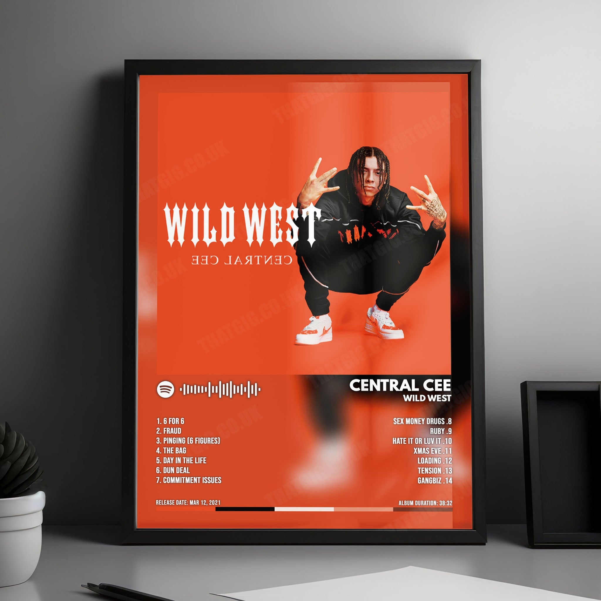 Central Cee "Wild West" Album Cover Poster - with Complete Tracklist