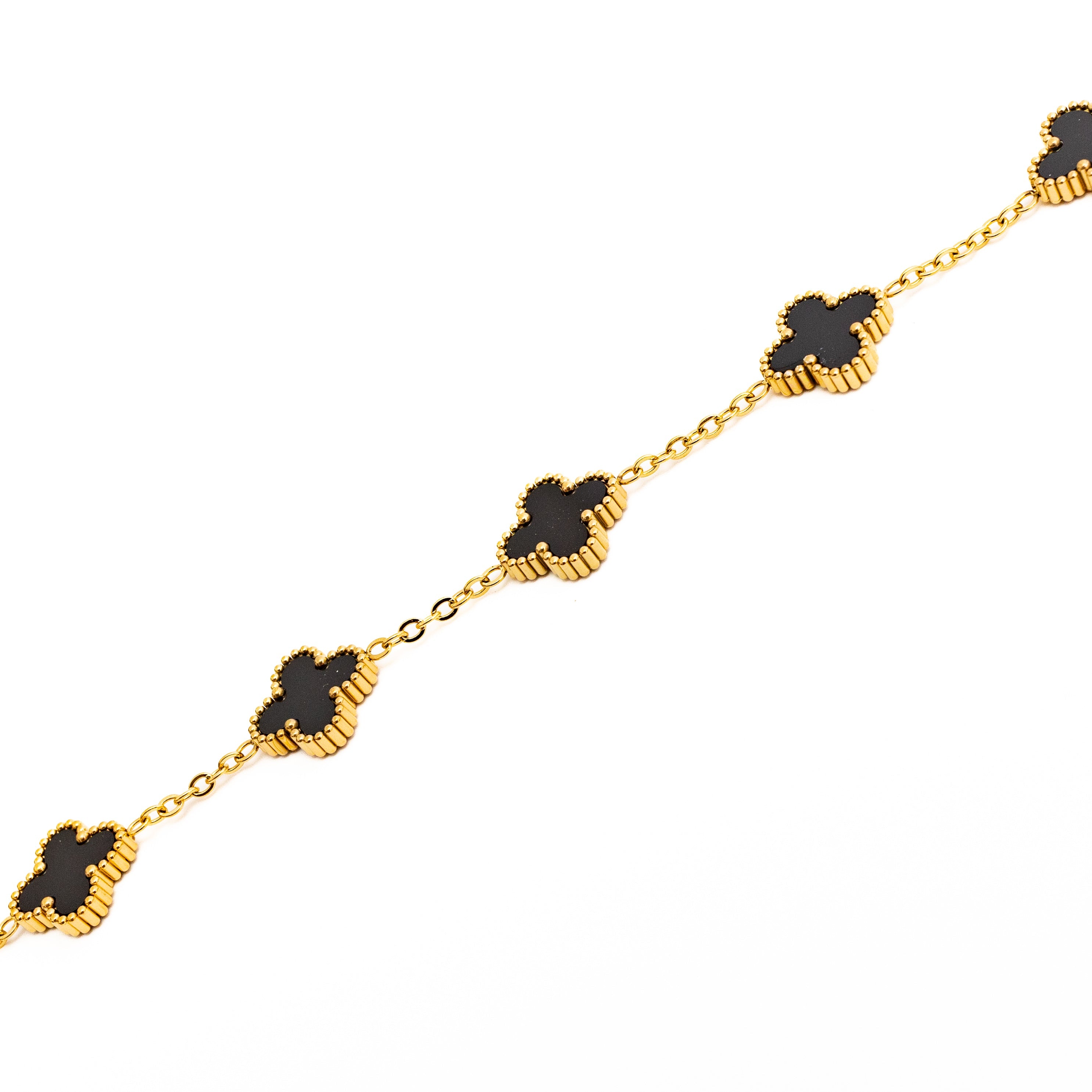 Gold Clover Bracelet (Black)