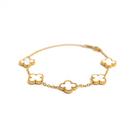 Gold Clover Bracelet (White)