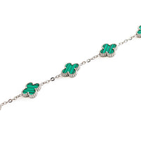 Silver Clover Bracelet (Green)