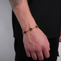 Gold Pearl Clover Bracelet (Chocolate)