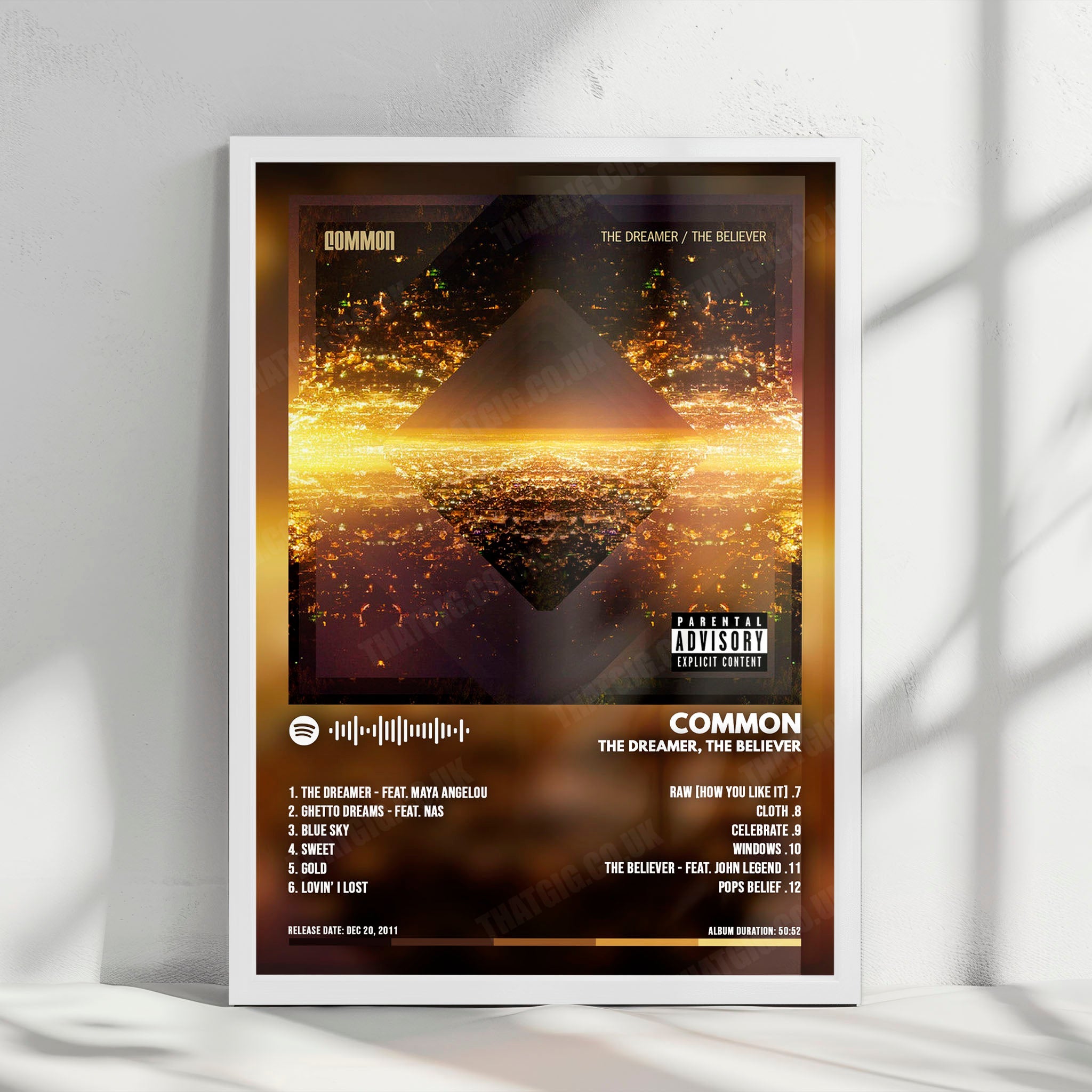 Common "The Dreamer / The Believer  " Album Cover Poster - with Complete Tracklist