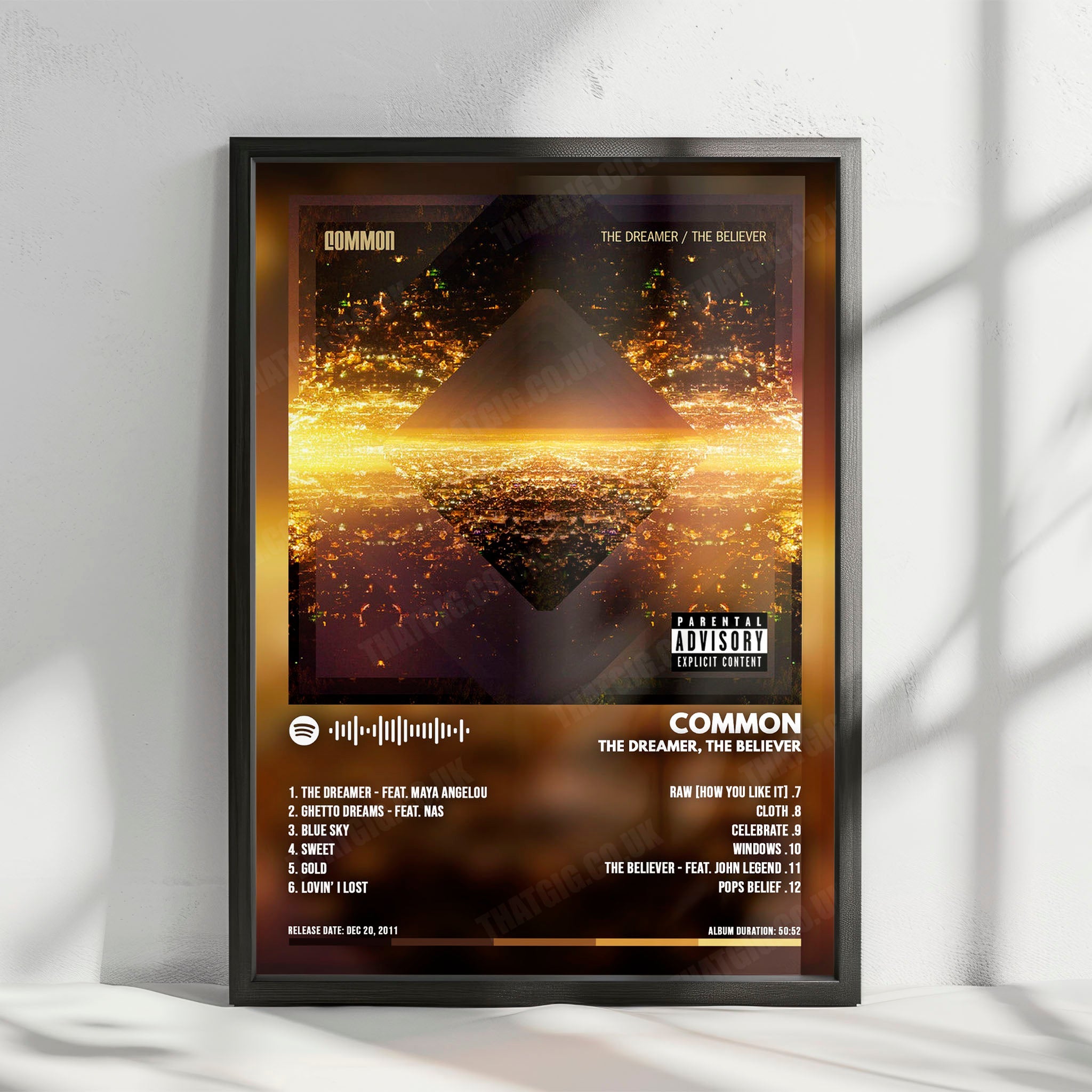 Common "The Dreamer / The Believer  " Album Cover Poster - with Complete Tracklist