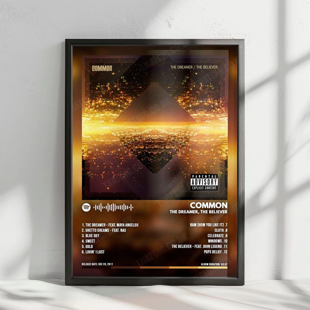 Common "The Dreamer / The Believer  " Album Cover Poster - with Complete Tracklist