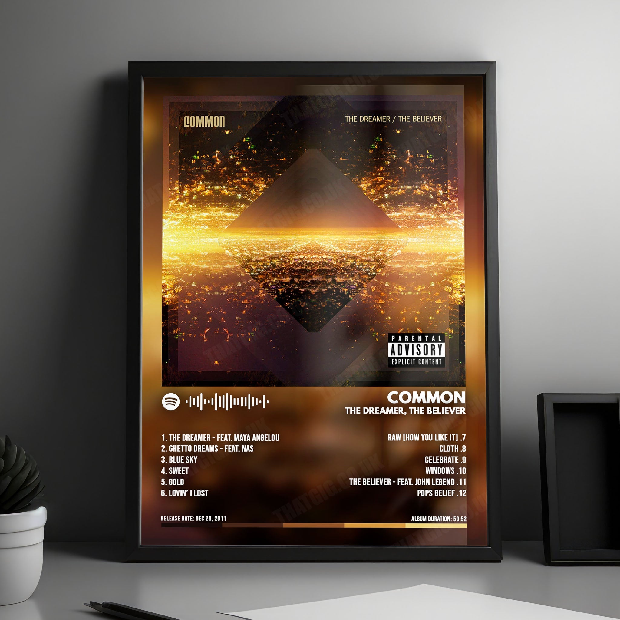 Common "The Dreamer / The Believer  " Album Cover Poster - with Complete Tracklist