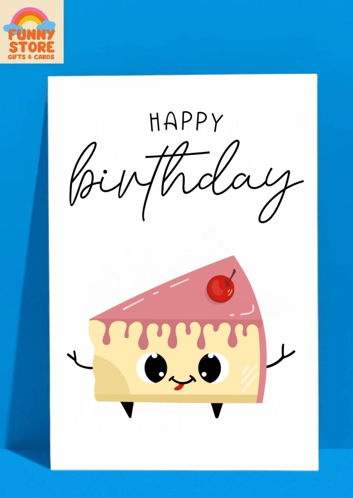Cute Funny Happy Birthday! Sweet Slice Birthday Card