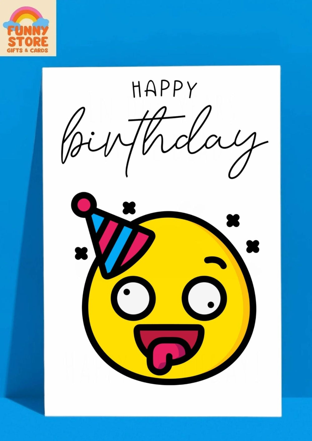 Funny Happy Birthday! Party Animal Emoji Birthday Card