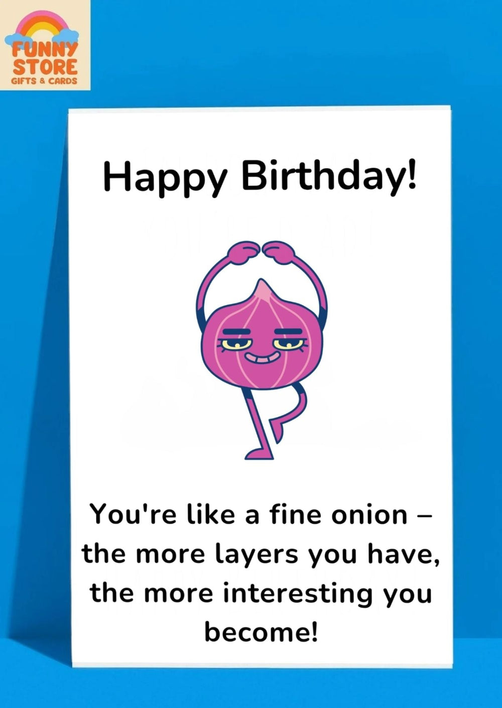 Funny Onion Layers "More Interesting" Birthday Card