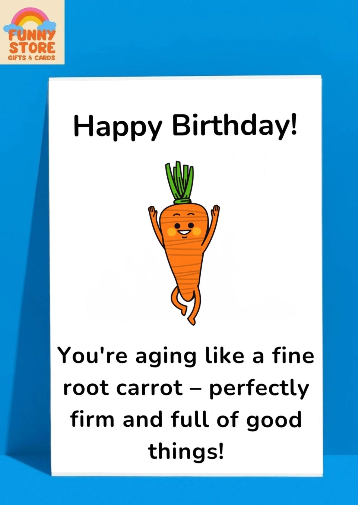 Funny Carrot "Aging Like a Fine Root" Birthday Card