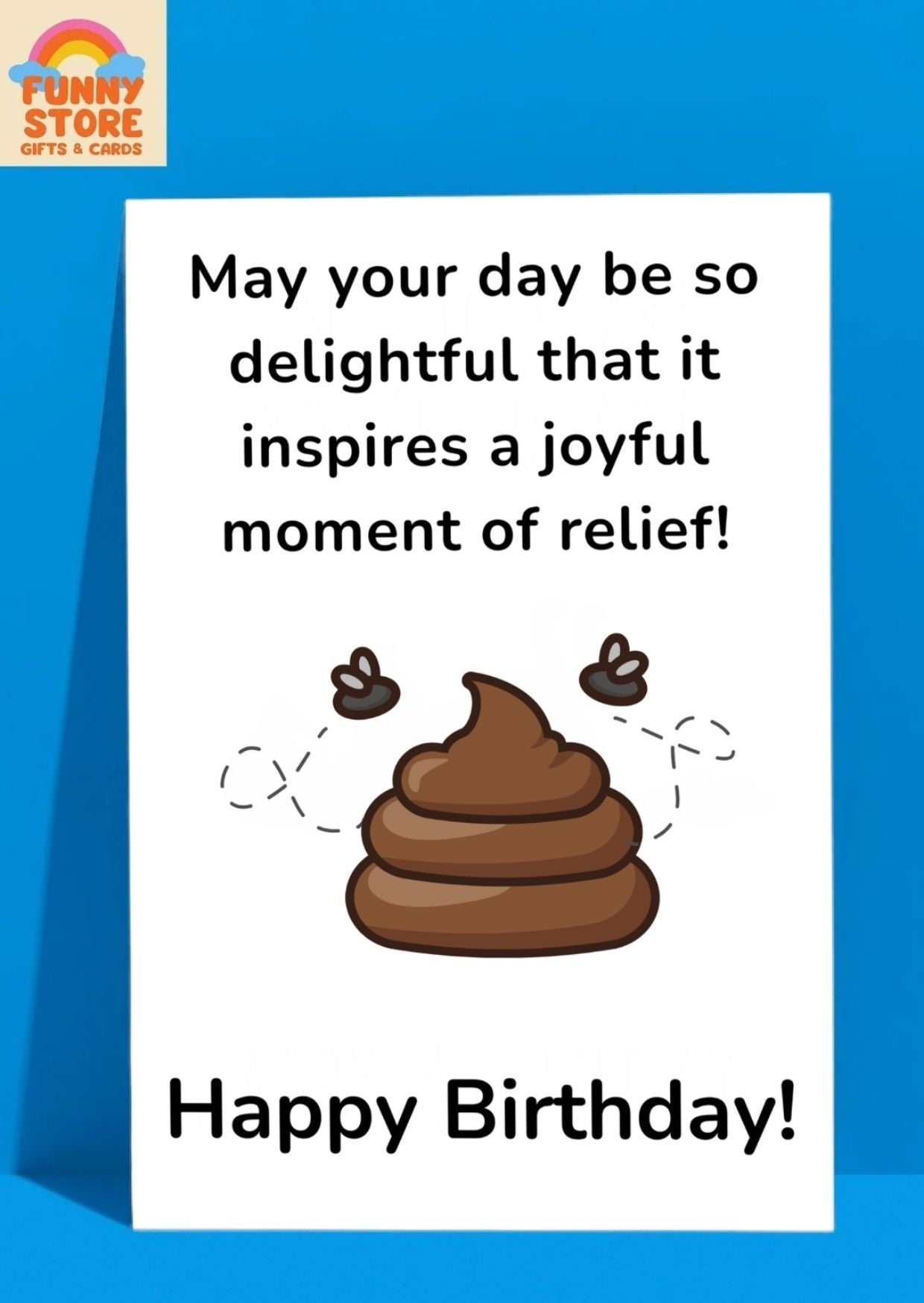 Dark Humour "Joyful Moment of Relief" Poop Birthday Card