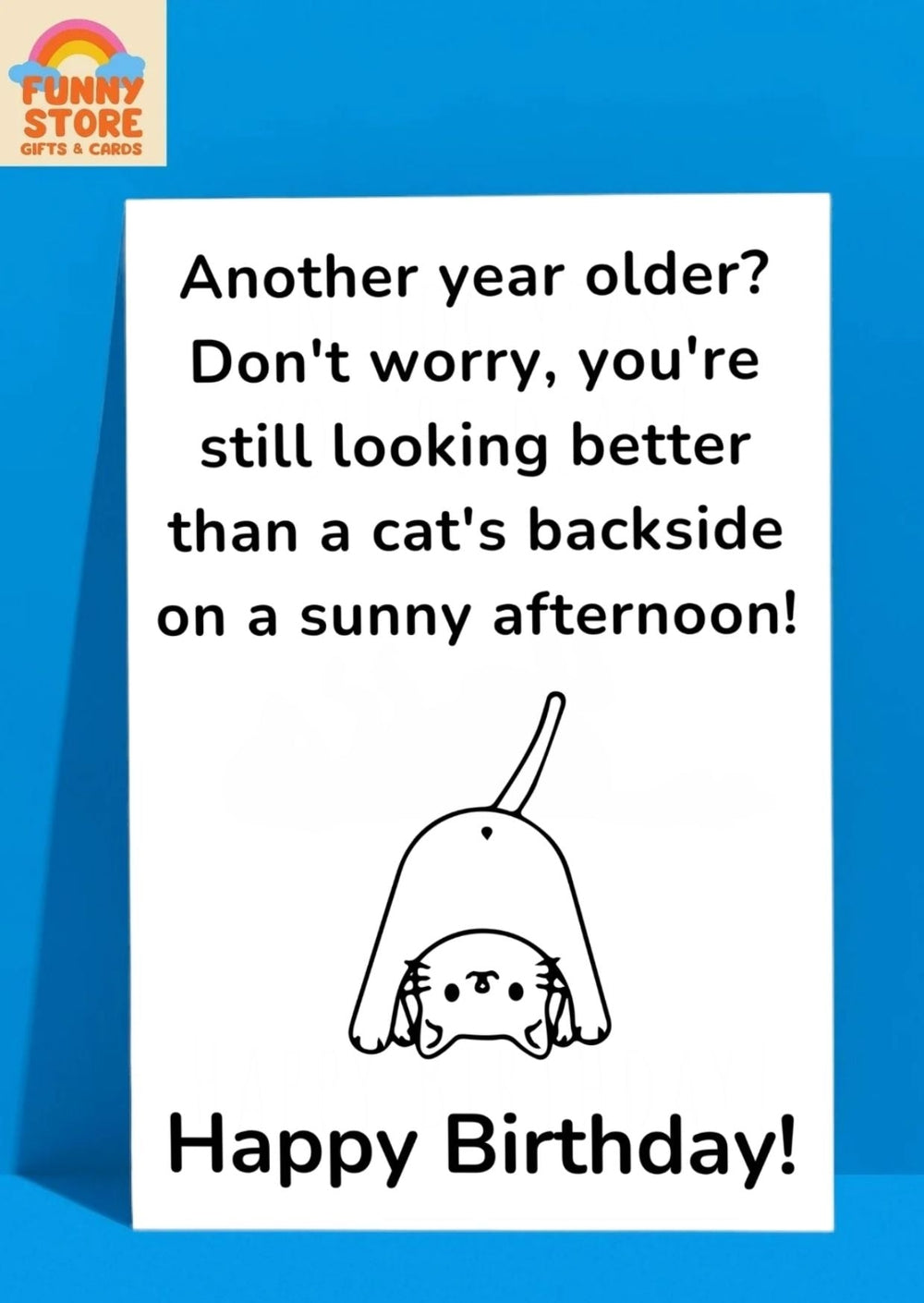 Rude Funny Cat's Backside Birthday Card