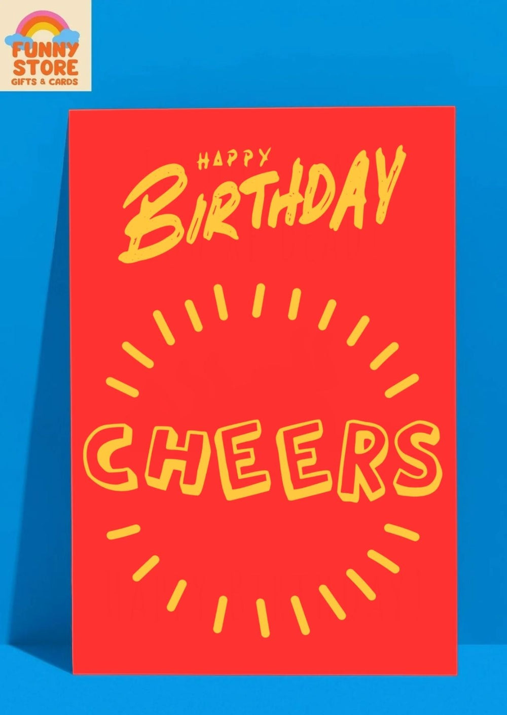Vibrant Red "Happy Birthday Cheers" Card