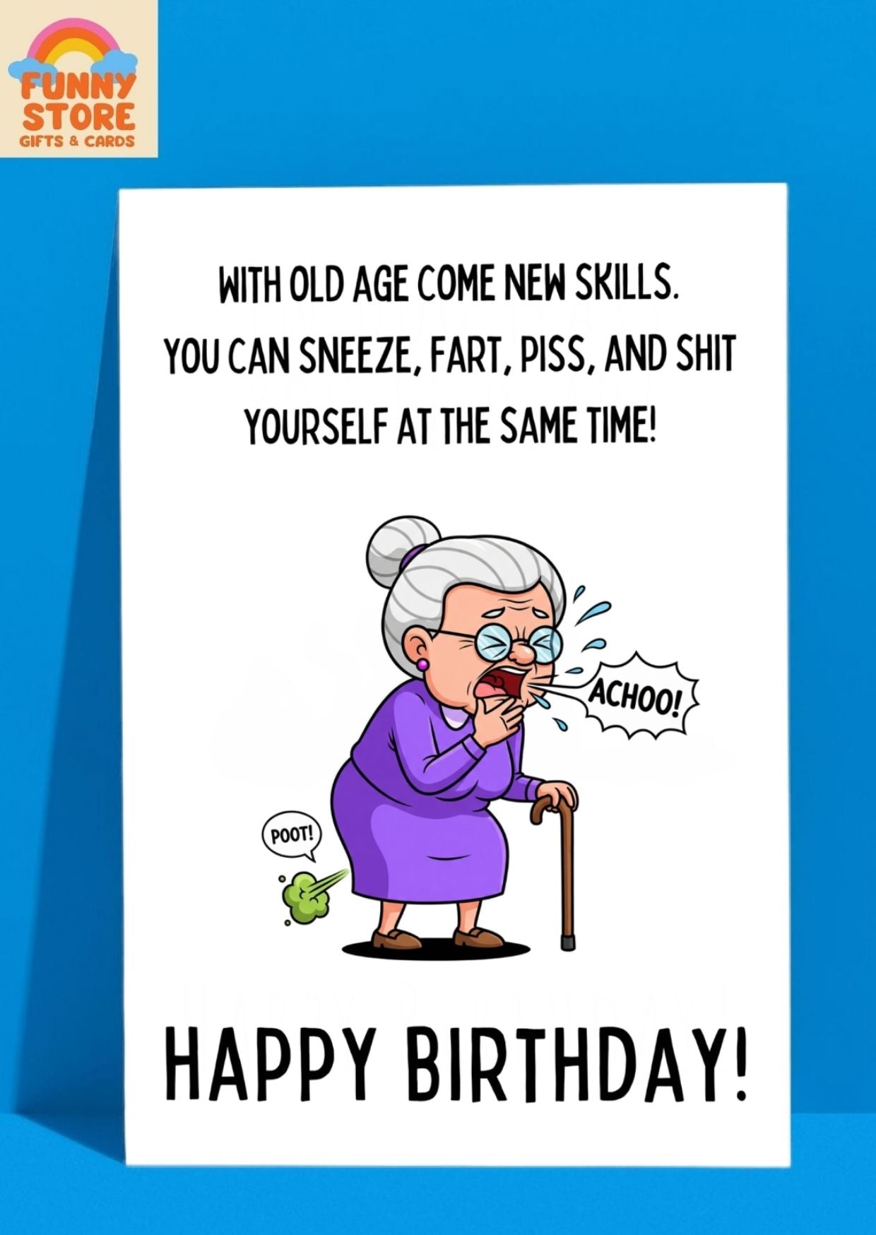 Funny OLD AGE NEW SKILLS! Birthday Card