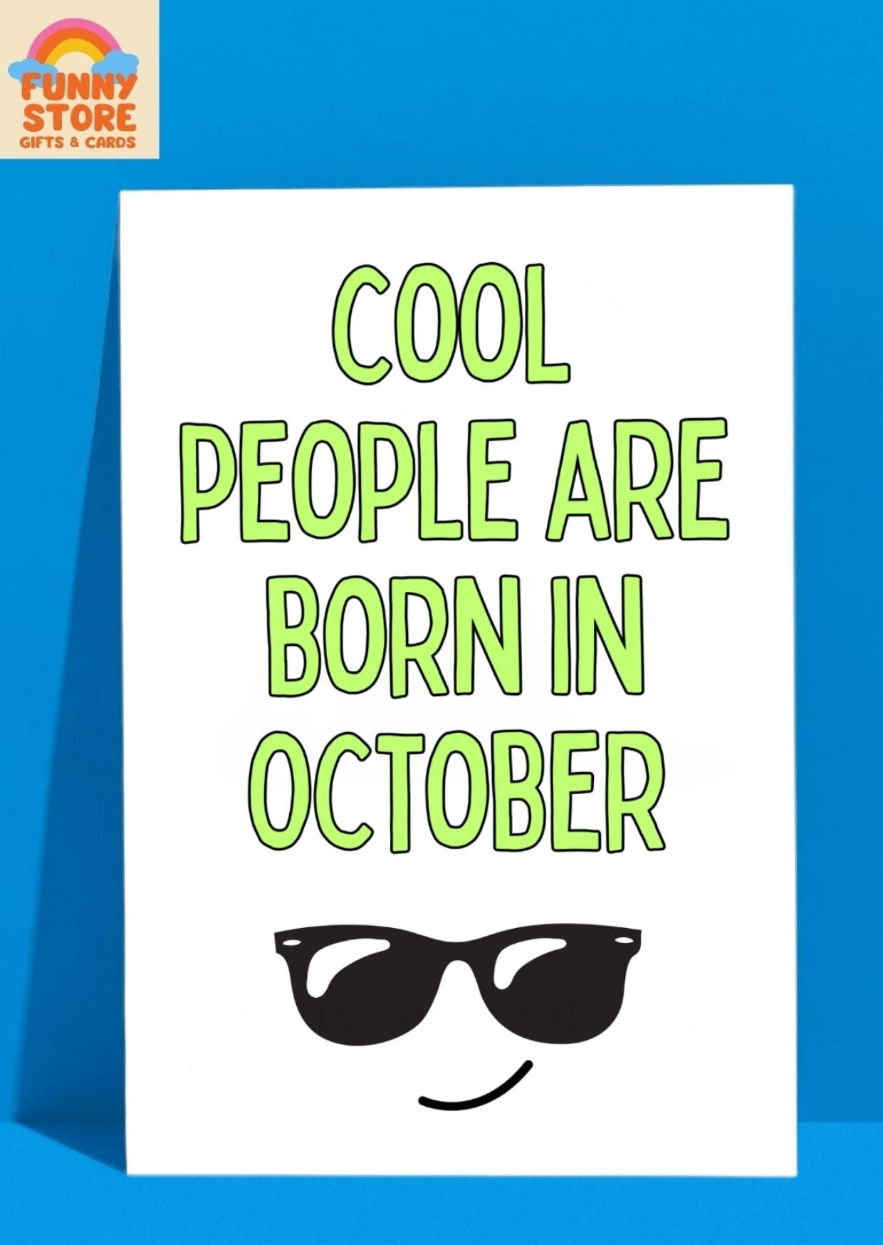 Cool People Are Born in October Birthday Card