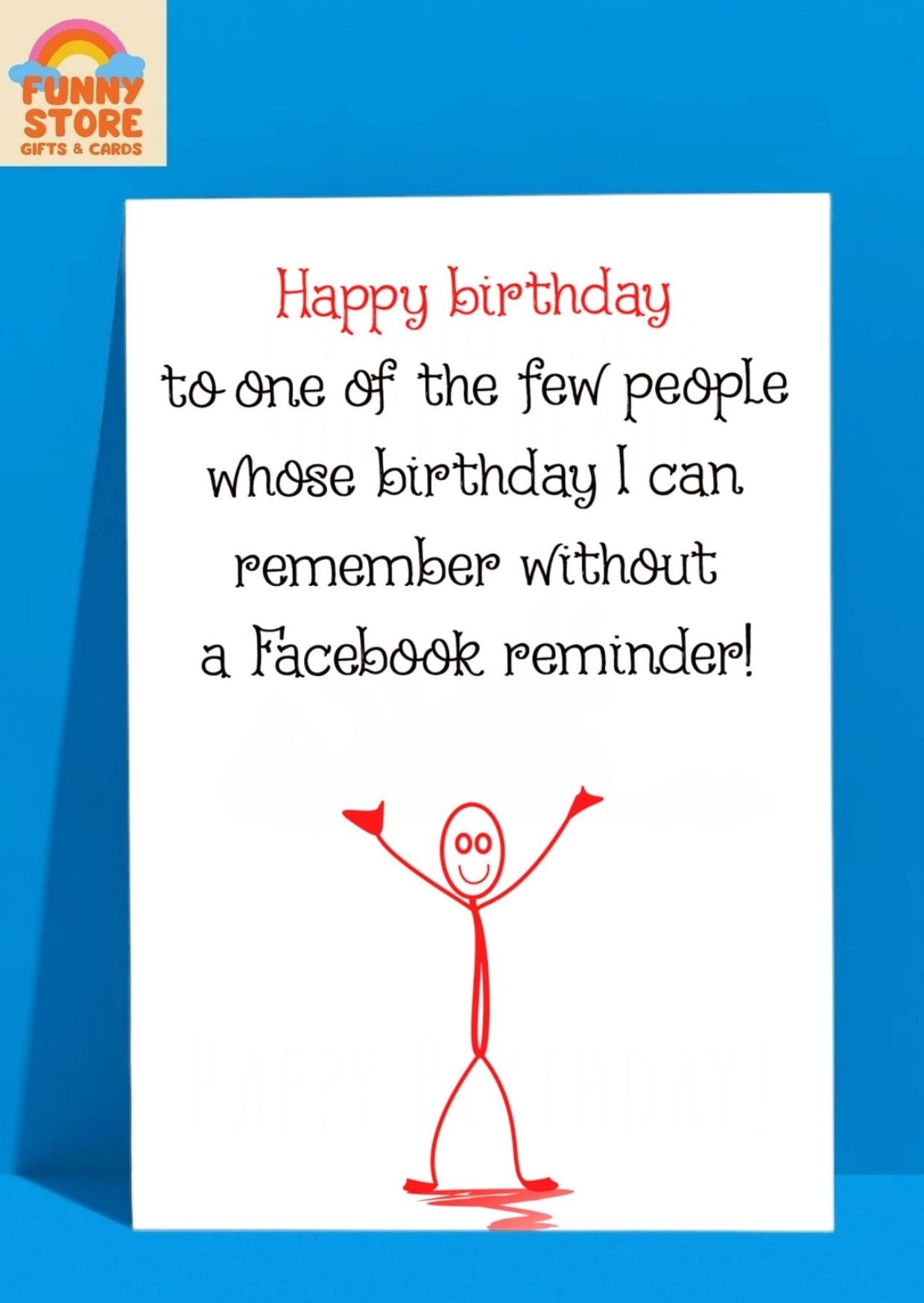 No Facebook Reminder Funny Birthday Card