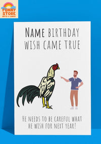 Custom Name Funny Birthday Card: Be Careful What You Wish For!
