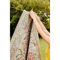 Eco-Washable Beige Rug Flowers Design