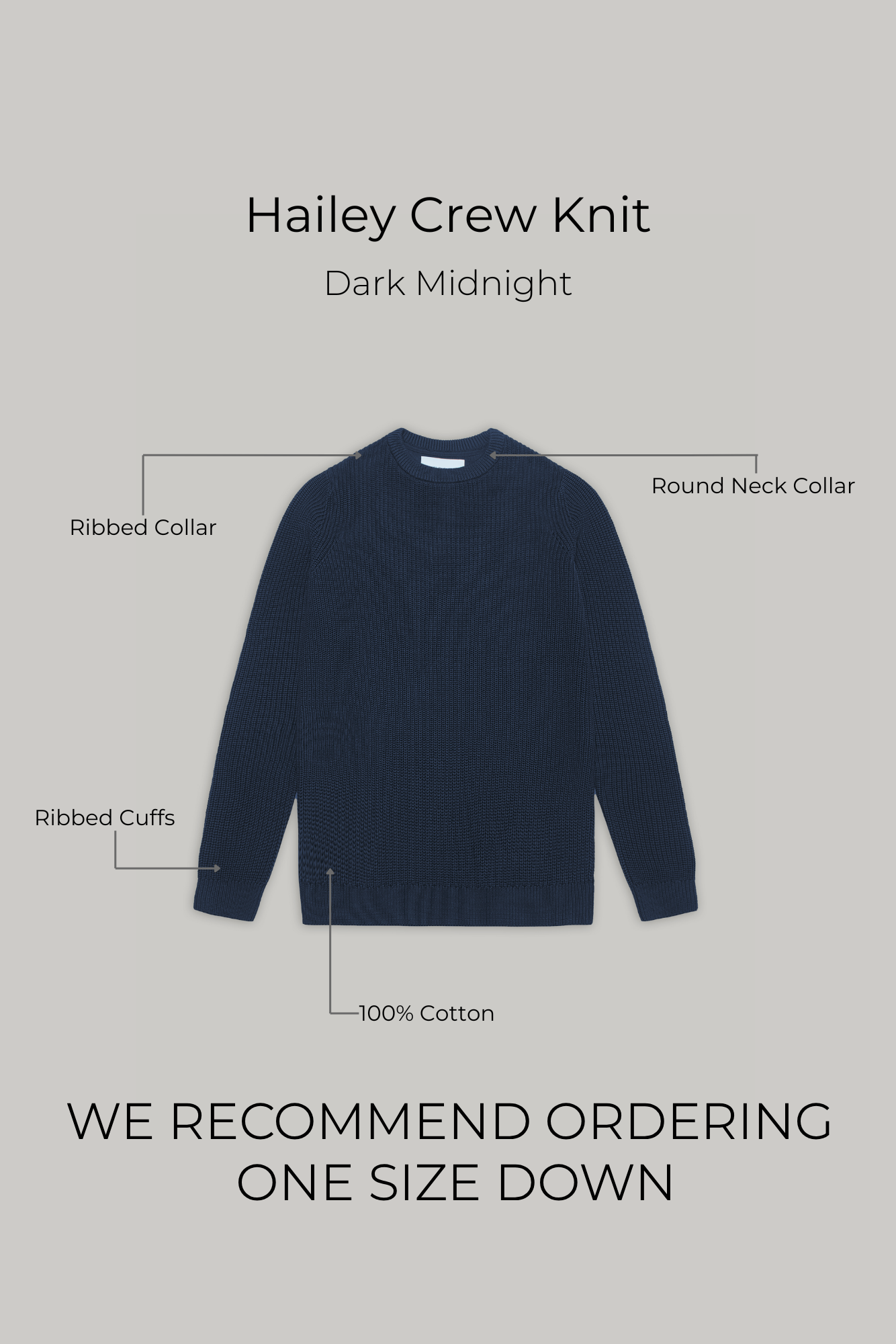 J Hailey Crew Knit - Dark Midnight