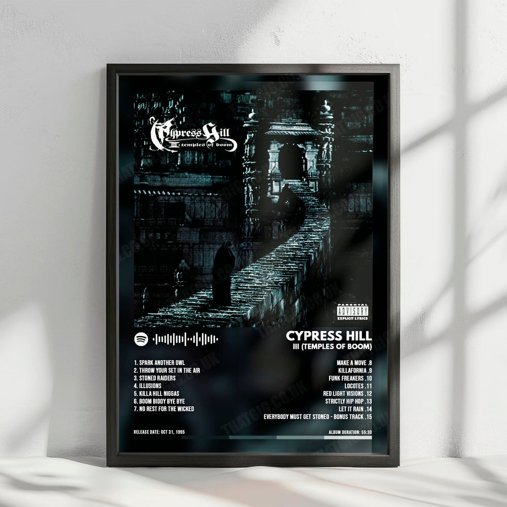Cypress Hill "III: Temples of Boom" Album Cover Poster - with Complete Tracklist