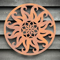 Rusty Metal Sun Decoration