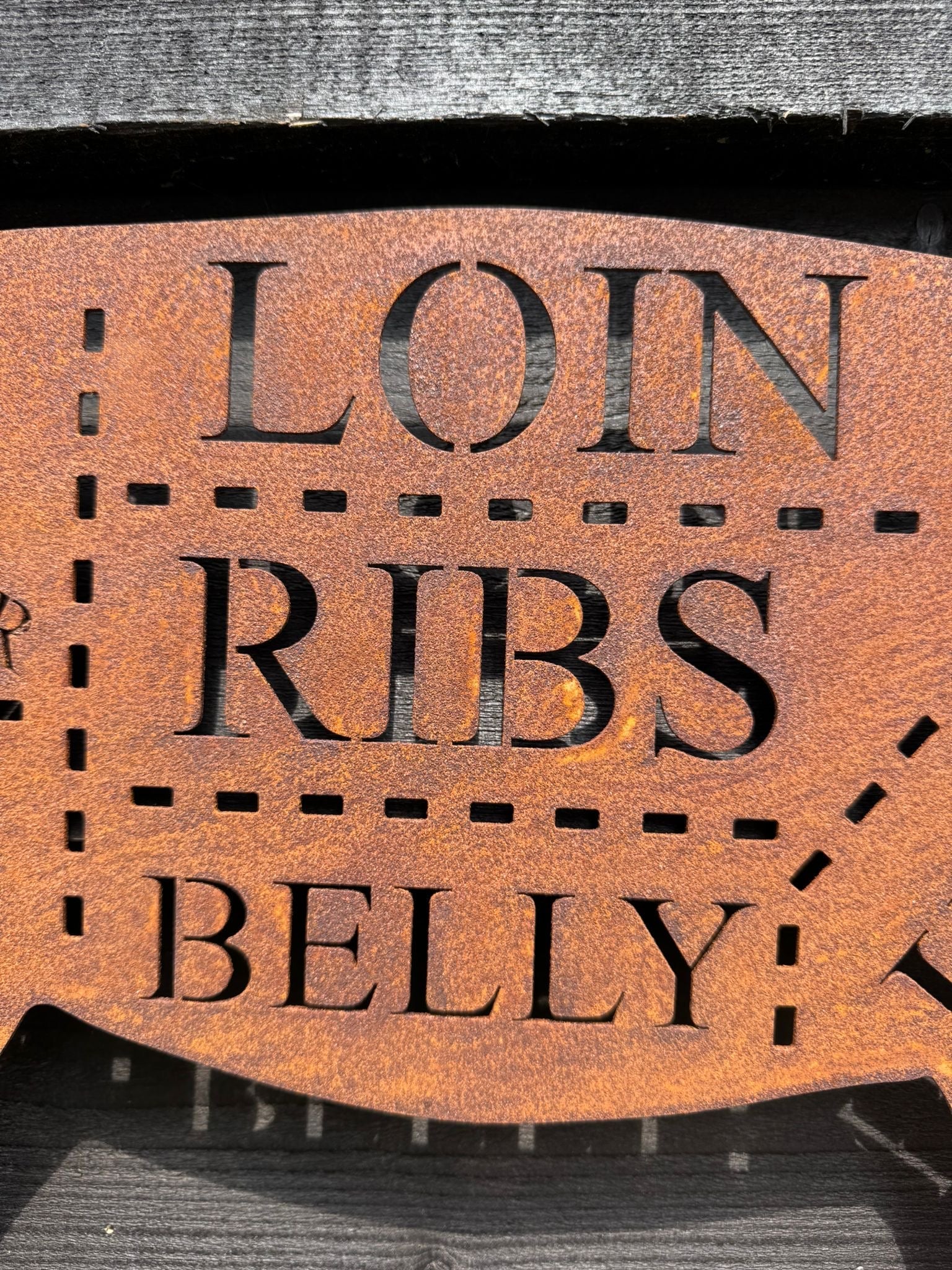 Metal Butchers Cuts Pig Sign