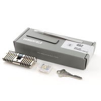 Dangerfield Aerospace Cutaway Practice Lock +Pins and Tweezers - Repinnable, Configurable Solid Metal Training Lock