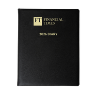 2026 Leather Desk Diary - Week-to-View Planner - Black