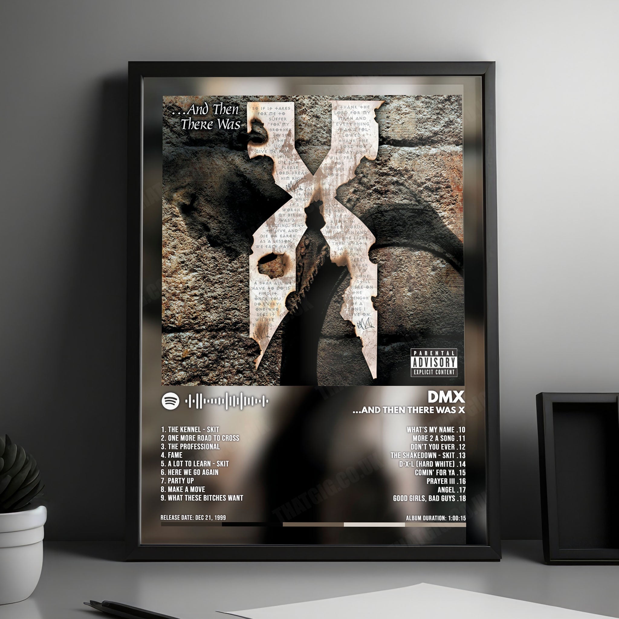 DMX "...And Then There Was X" Album Cover Poster - with Complete Tracklist