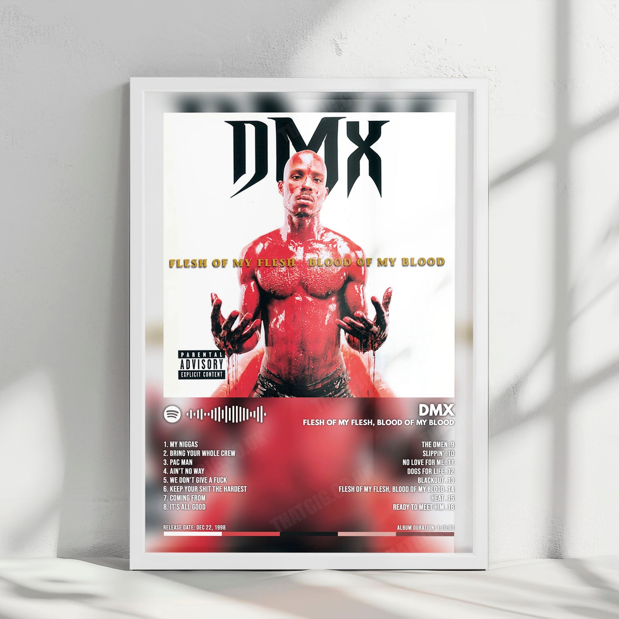 DMX "Flesh of My Flesh, Blood of My Blood" Album Cover Poster - with Complete Tracklist