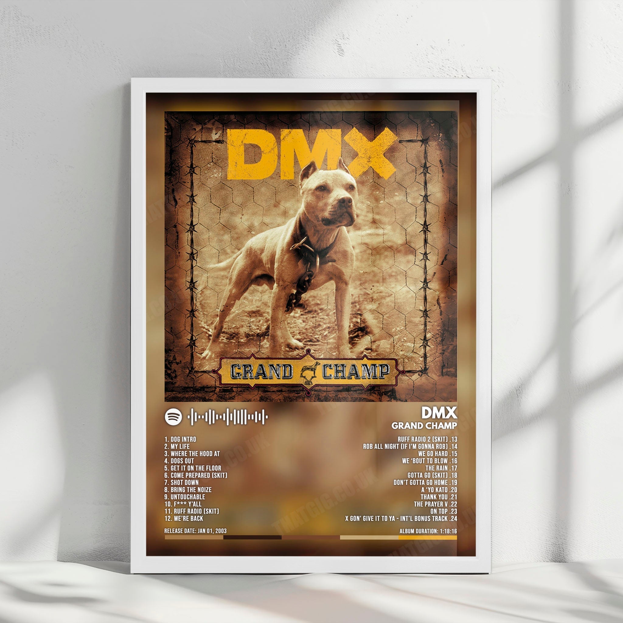 DMX "Grand Champ" Album Cover Poster - with Complete Tracklist