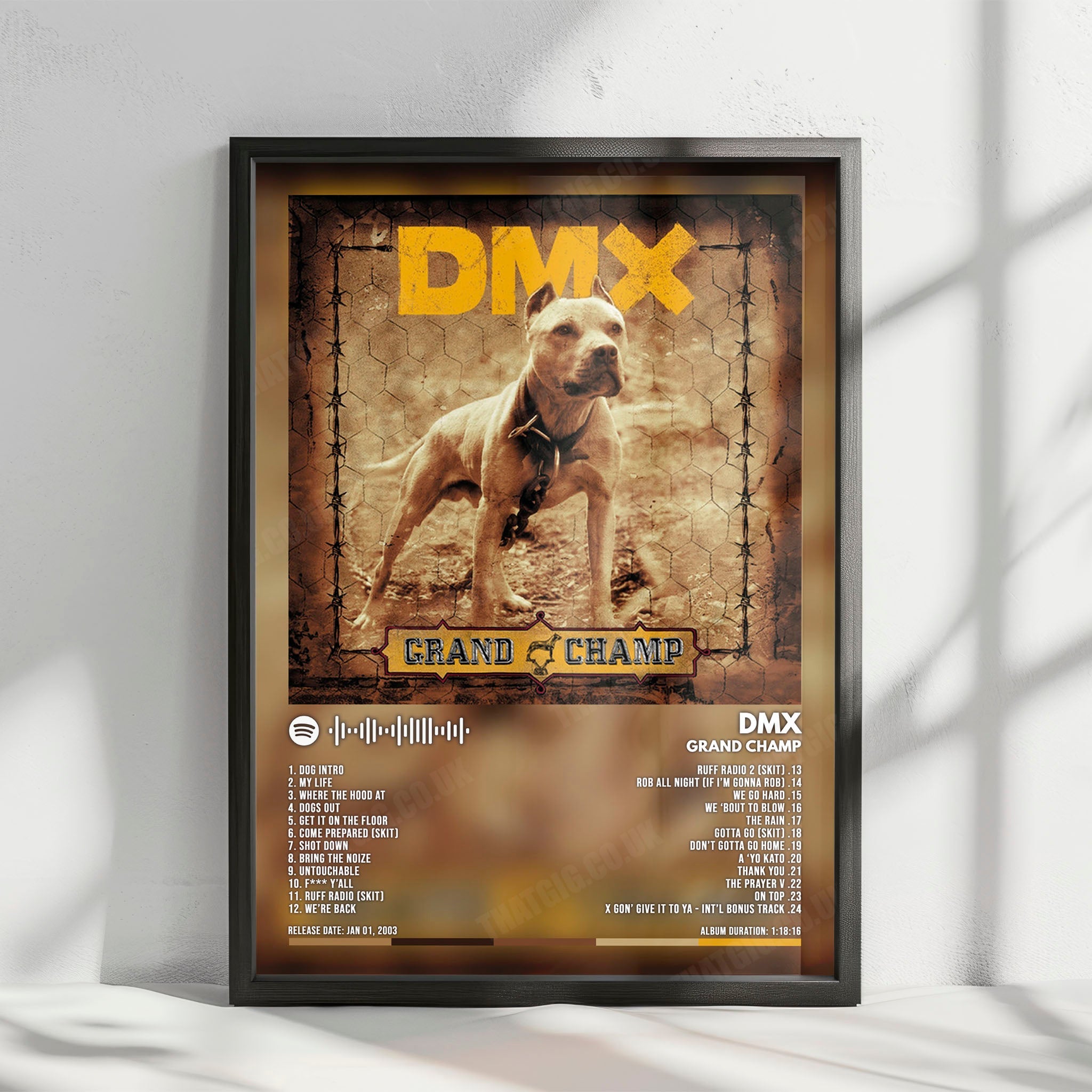 DMX "Grand Champ" Album Cover Poster - with Complete Tracklist