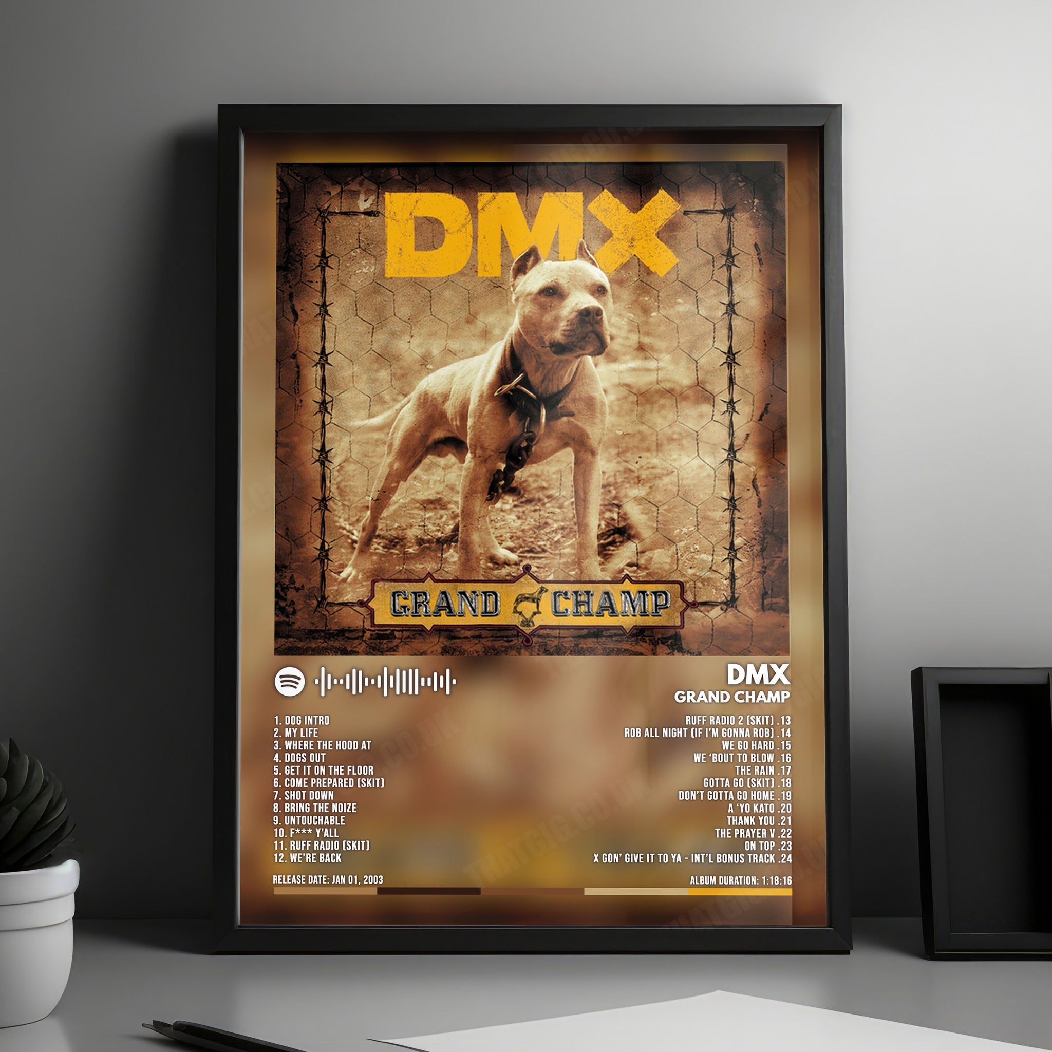 DMX "Grand Champ" Album Cover Poster - with Complete Tracklist